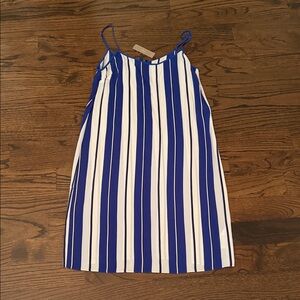 J. Crew Blue and White Striped Swim Coverup